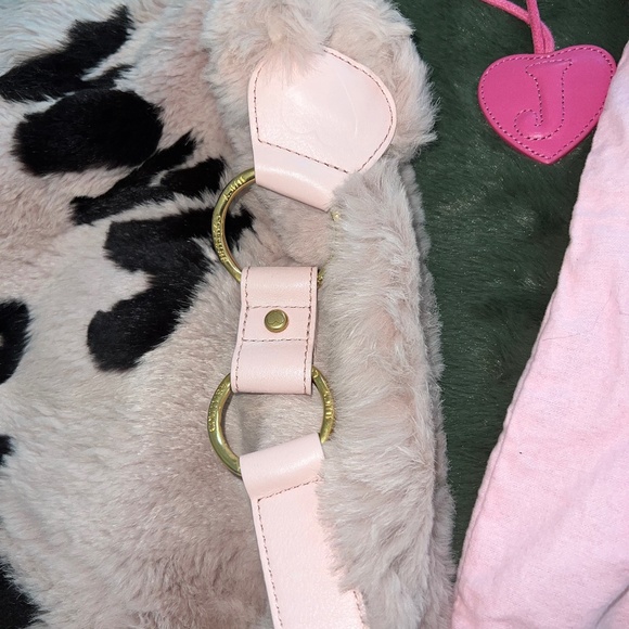 JUICY COUTURE Pink Rabbit Fur & Leather Viva La Juicy Bag Vintage Rare! NEW! - Picture 10 of 14